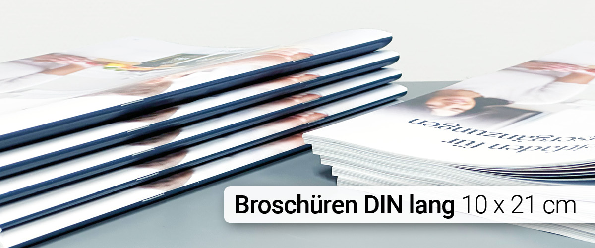 Din lang Broschüren drucken im Format 10 x 21 cm